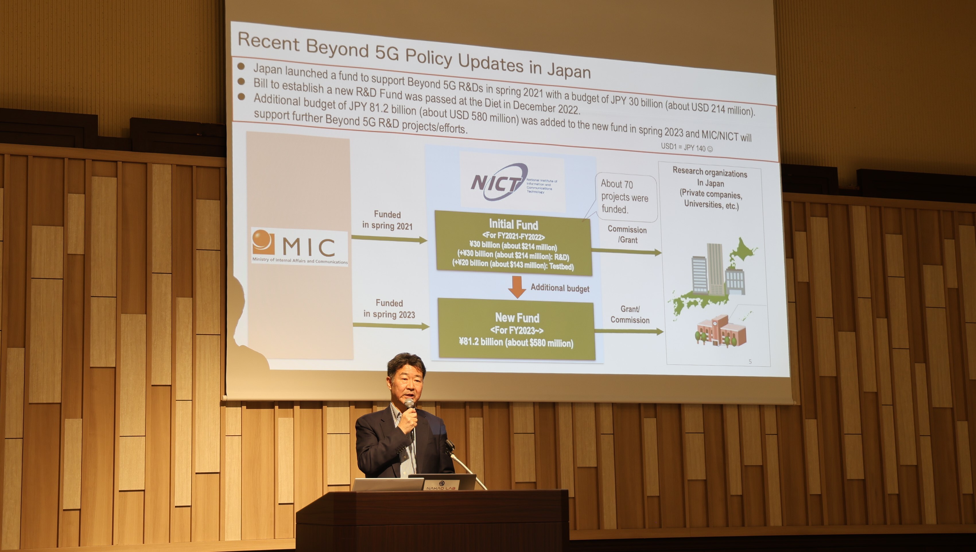 日本東京大學Nakao Akihiro教授分享5G6G前瞻技術及其關鍵應用。