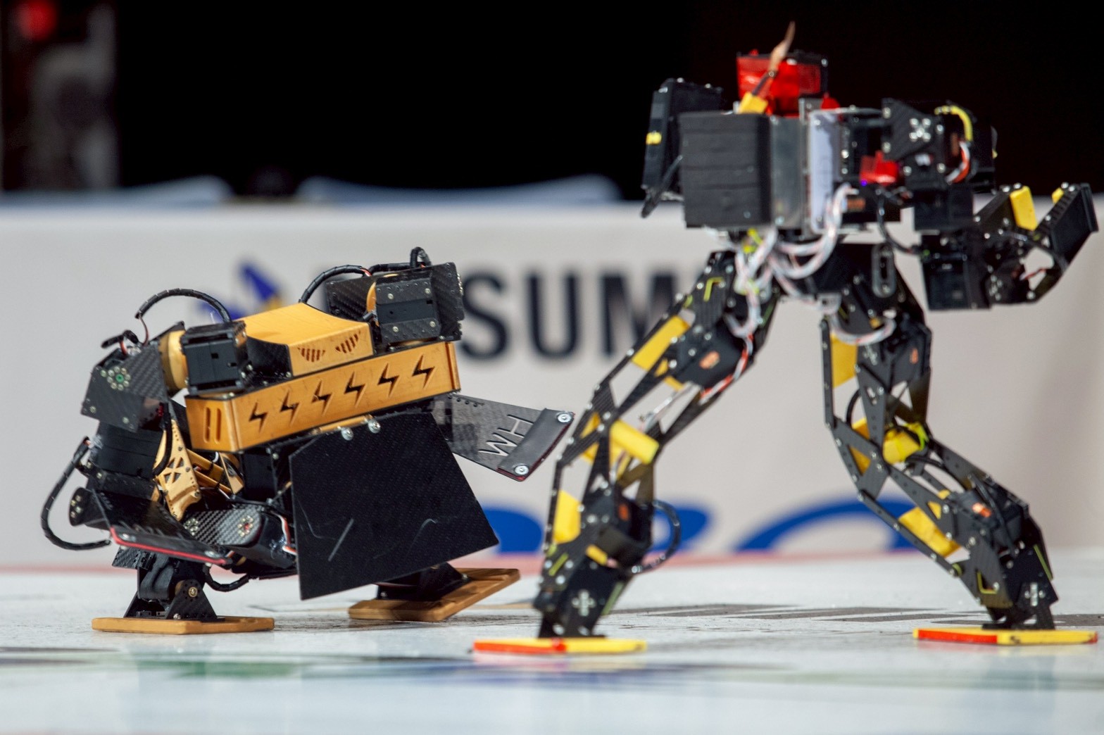 2025年，林睿杰曾前往日本參加國際人型機器人競賽「Robo-One」，與來自多國的隊伍同場競技。圖左為林睿杰的人型機器人。