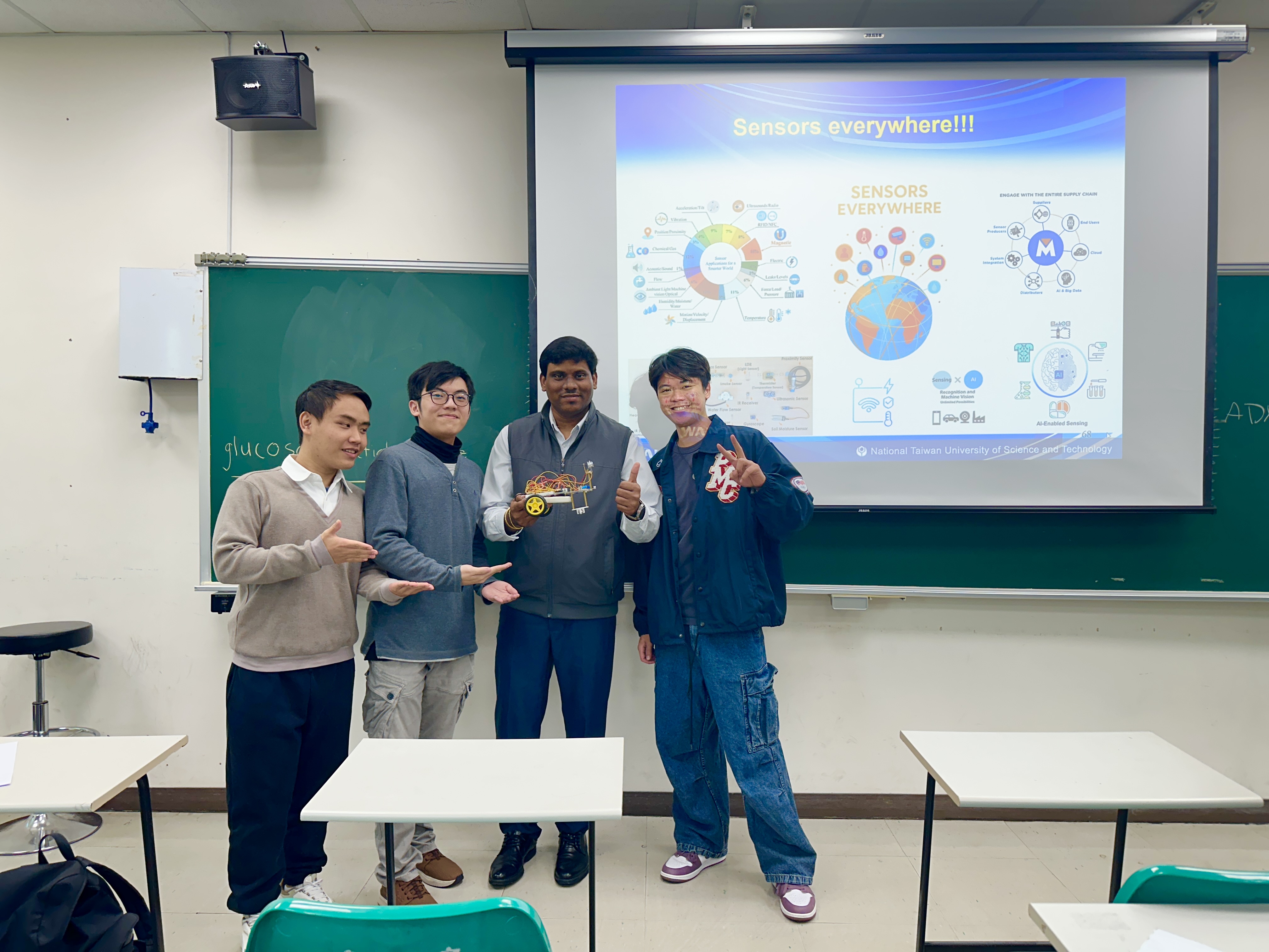 Prof. Saravanan’s research team—PhD student GeyaSree, Prof. Wesley Wei-Wen Hsiao (NTUST), and Prof. Karel Bouzek (University of Chemistry and Technology Prague, Czech